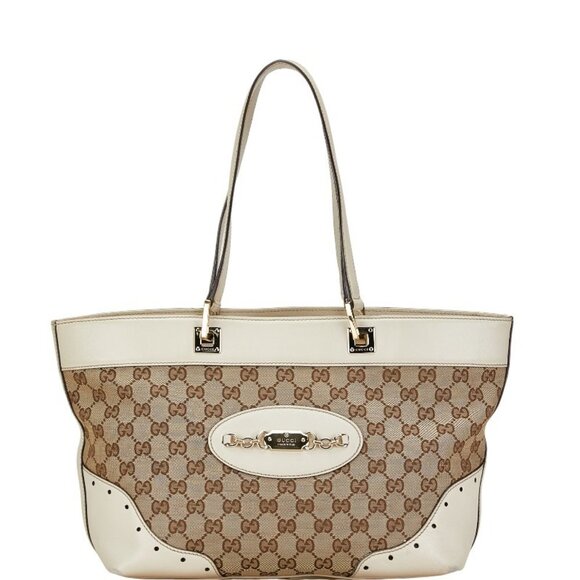 GUCCI Beige Leather Tote Bag - Picture 1 of 12